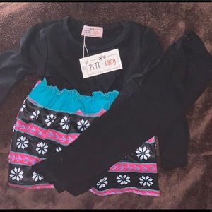 Infant Girls Snowflake/Flowers pant set. So cute!